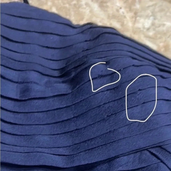 JOVANI NY Blue 100 SILK event dress .Strapless maxi with pleats and shawl - Picture 14 of 15